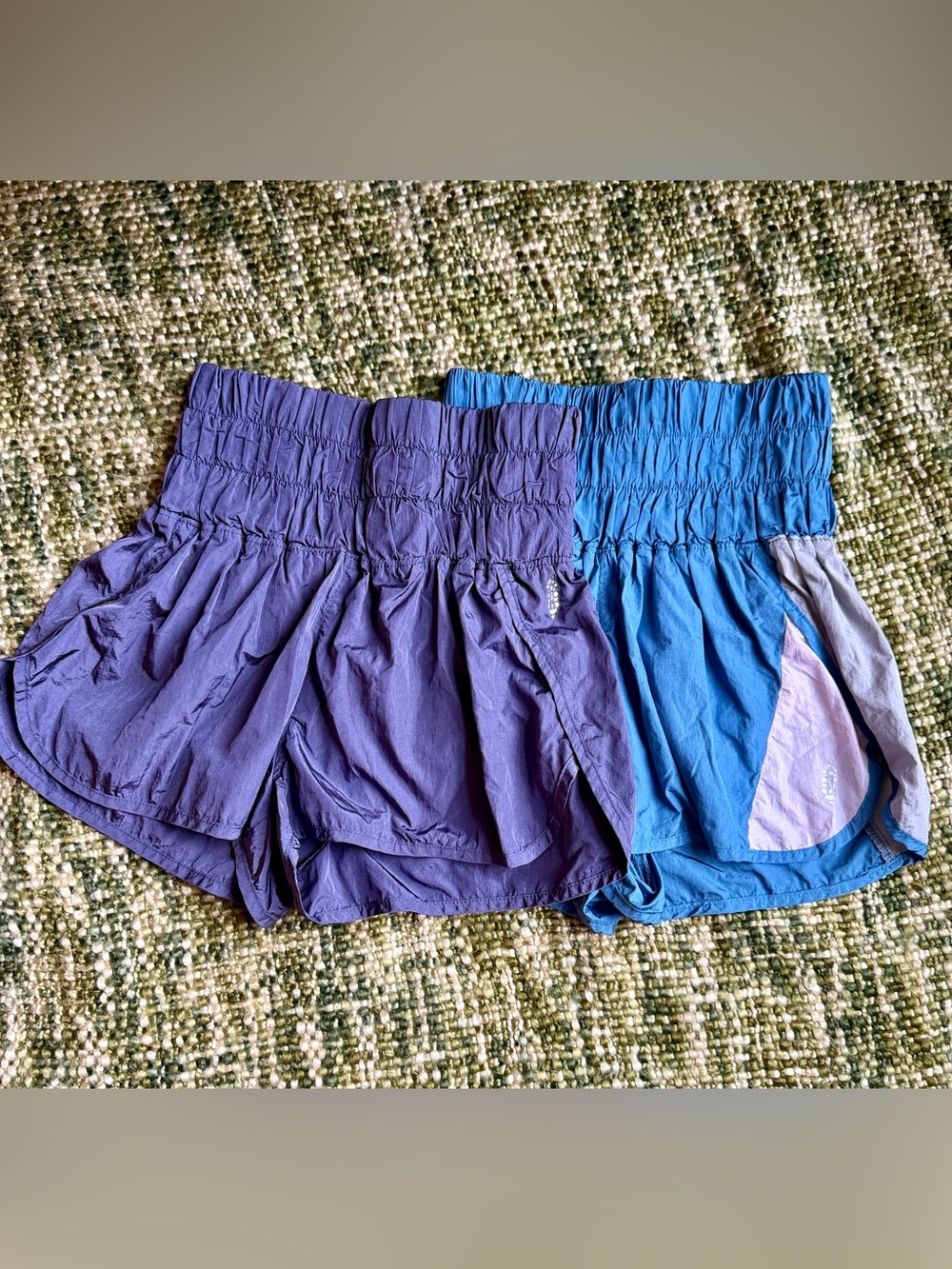 Free People Movement "The Way Home" shorts set in  purple and blue/grey, size S.